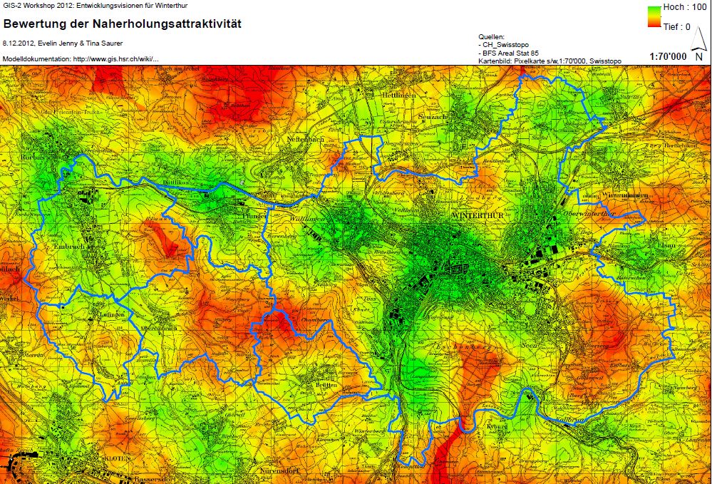 Bewertungskarte Naherholungsattraktivität