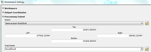 Einstellung in "Environnment"