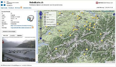 Screenshot der Live-Nebelkarte