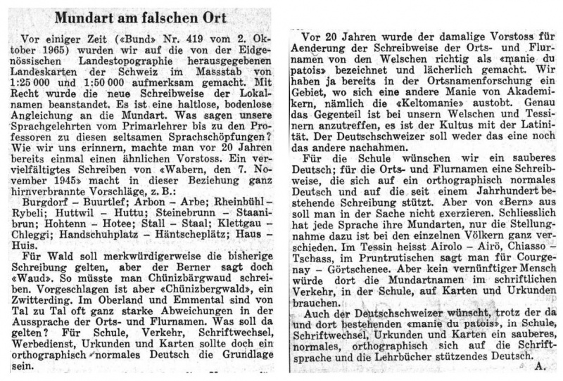 Artikel im Bund 1965